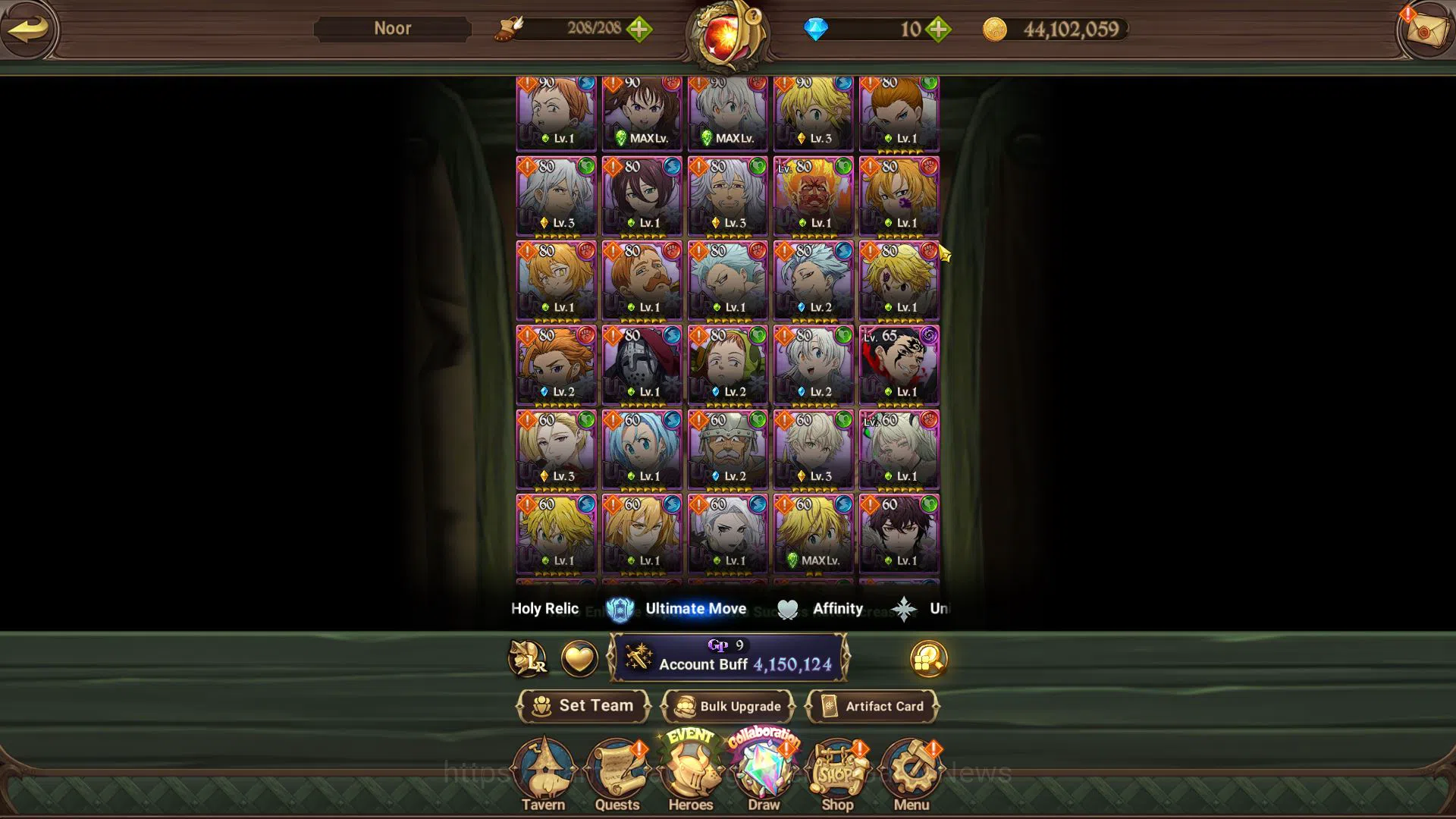 The Seven Deadly Sins: Grand Cross Accounts Midgame Asia|4,1M CC|167 Lseal|2 LR+12 UR+Collab 11