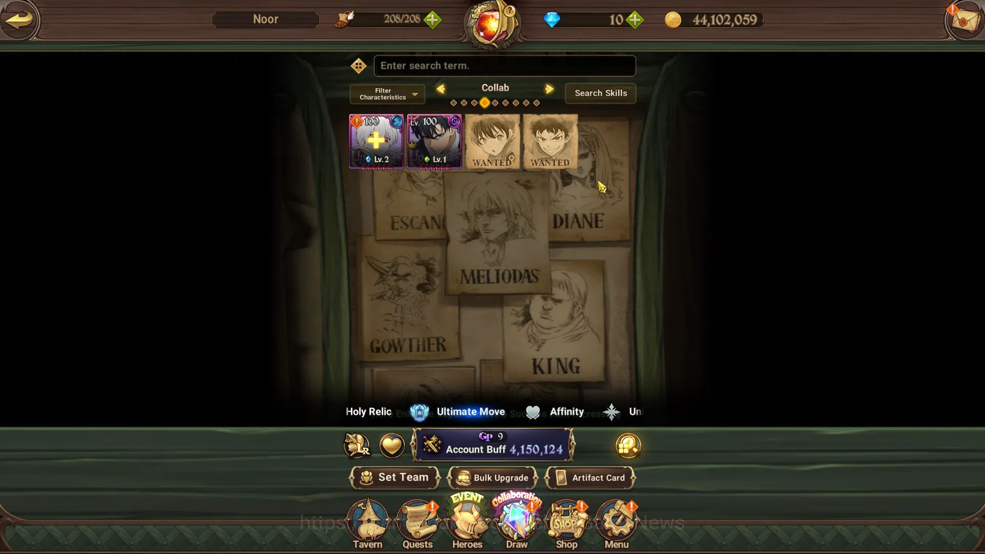 The Seven Deadly Sins: Grand Cross Accounts Midgame Asia|4,1M CC|167 Lseal|2 LR+12 UR+Collab 8