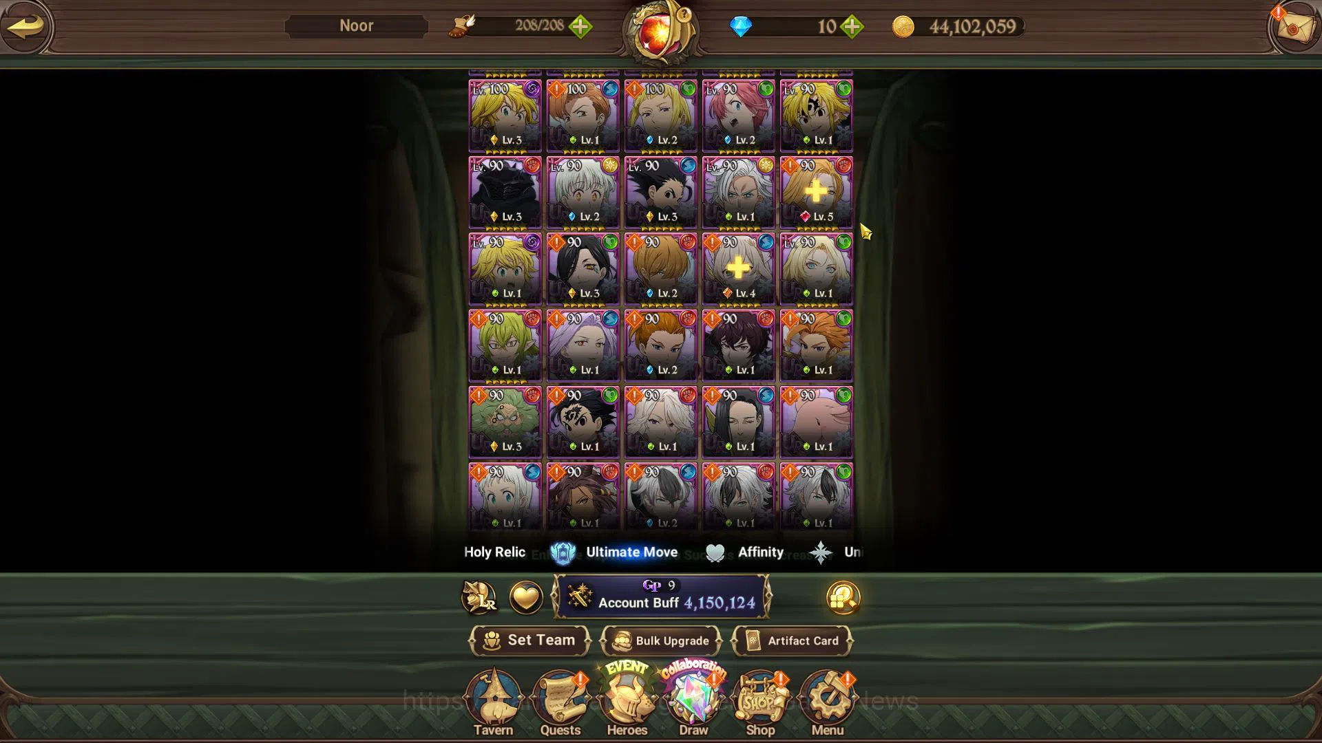 The Seven Deadly Sins: Grand Cross Accounts Midgame Asia|4,1M CC|167 Lseal|2 LR+12 UR+Collab 9