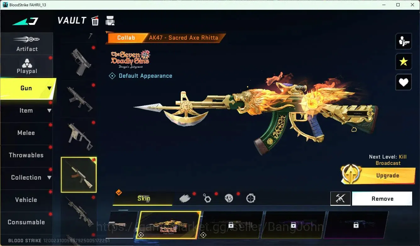 Blood Strike Accounts ASIA | BLEACH Byakuya | 7DS AK47,Kar98k,QBZ95 | AO image 3