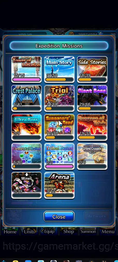 Grand Summoners Accounts Mid-Game Global|Rank 77|1 SP Art|11 Ascend|HoukaTW,RimuruTW,UzuTW,RimuruTW,PolaTW,IllyaTW,etc|Lpot 13