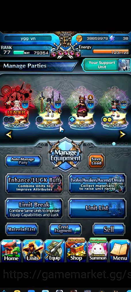 Grand Summoners Accounts Mid-Game Global|Rank 77|1 SP Art|11 Ascend|HoukaTW,RimuruTW,UzuTW,RimuruTW,PolaTW,IllyaTW,etc|Lpot 3