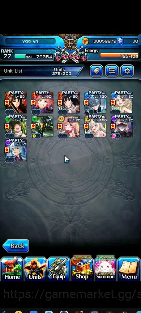 Grand Summoners Accounts Mid-Game Global|Rank 77|1 SP Art|11 Ascend|HoukaTW,RimuruTW,UzuTW,RimuruTW,PolaTW,IllyaTW,etc|Lpot 4
