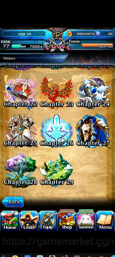 Grand Summoners Accounts Mid-Game Global|Rank 77|1 SP Art|11 Ascend|HoukaTW,RimuruTW,UzuTW,RimuruTW,PolaTW,IllyaTW,etc|Lpot 5