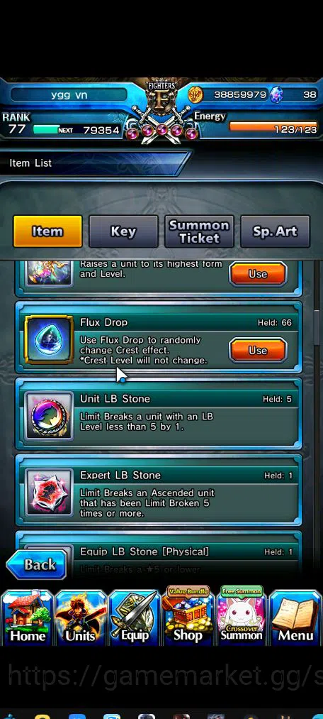 Grand Summoners Accounts Mid-Game Global|Rank 77|1 SP Art|11 Ascend|HoukaTW,RimuruTW,UzuTW,RimuruTW,PolaTW,IllyaTW,etc|Lpot 7