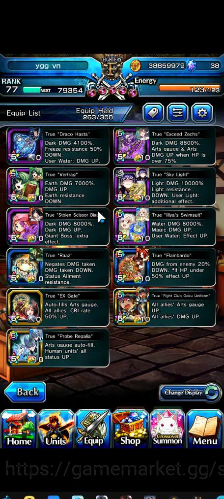 Grand Summoners Accounts Mid-Game Global|Rank 77|1 SP Art|11 Ascend|HoukaTW,RimuruTW,UzuTW,RimuruTW,PolaTW,IllyaTW,etc|Lpot 9