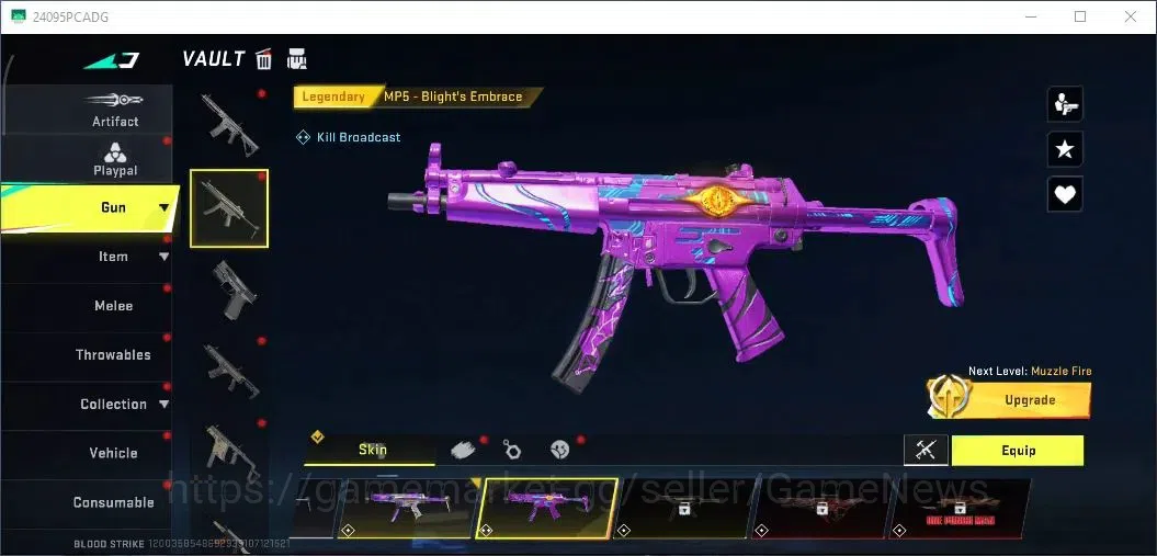Blood Strike Accounts Collab Skin ASIA|EternalAUG Empyrean|Ultra M700 Boitata|Legendary [M4A1 Venom,Extinction,MP5 10