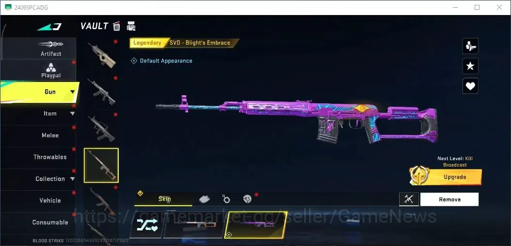 Blood Strike Accounts Collab Skin ASIA|EternalAUG Empyrean|Ultra M700 Boitata|Legendary [M4A1 Venom,Extinction,MP5 12