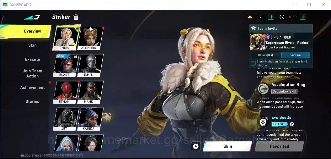 Blood Strike Accounts Collab Skin ASIA|EternalAUG Empyrean|Ultra M700 Boitata|Legendary [M4A1 Venom,Extinction,MP5 3