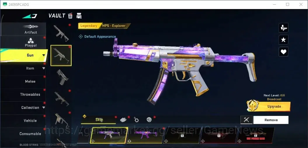 Blood Strike Accounts Collab Skin ASIA|EternalAUG Empyrean|Ultra M700 Boitata|Legendary [M4A1 Venom,Extinction,MP5 7
