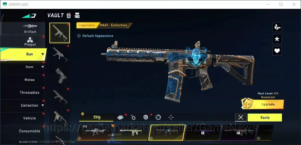 Blood Strike Accounts Collab Skin ASIA|EternalAUG Empyrean|Ultra M700 Boitata|Legendary [M4A1 Venom,Extinction,MP5 9