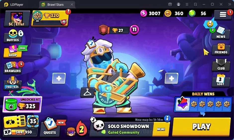 Brawl Stars Accounts Trophy 320| 9 Brawlers | 1 Max (Shelly)|2 Mythic (Otis,Edgar),3 Epic Skins |2834 Blings | Proteck Off 1