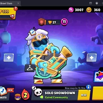 Brawl Stars Accounts Trophy 320| 9 Brawlers | 1 Max (Shelly)|2 Mythic (Otis,Edgar),3 Epic Skins |2834 Blings | Proteck Off