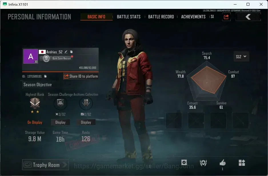 Arena Breakout Accounts Mobile | LV 52 | SV 9.8 M | CV 6.6 M | SS AX50, La image 16