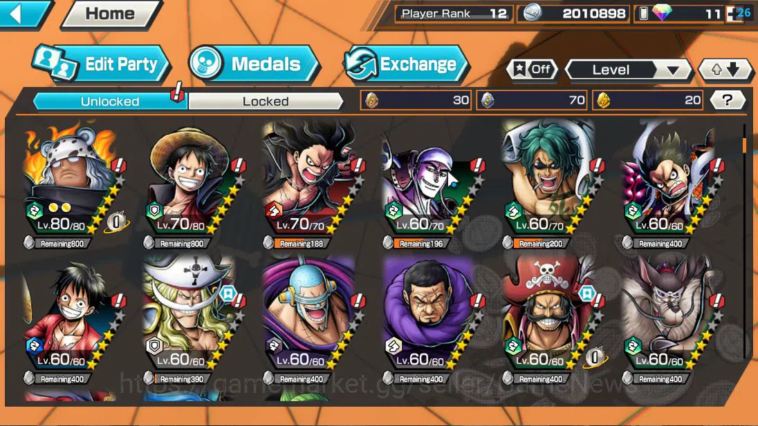 One Piece Bounty Rush Accounts Global| 5 EX| AM Sword[Borsalino],T4E Marshall D.T image 6