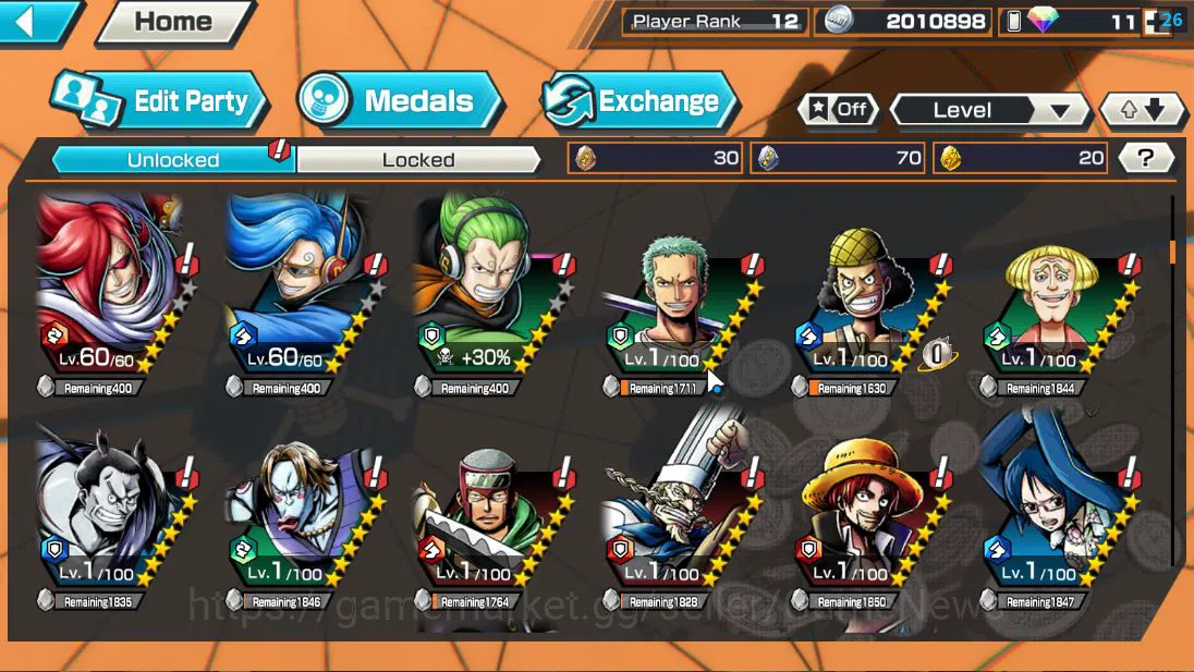 One Piece Bounty Rush Accounts Global| 5 EX| AM Sword[Borsalino],T4E Marshall D.T image 7