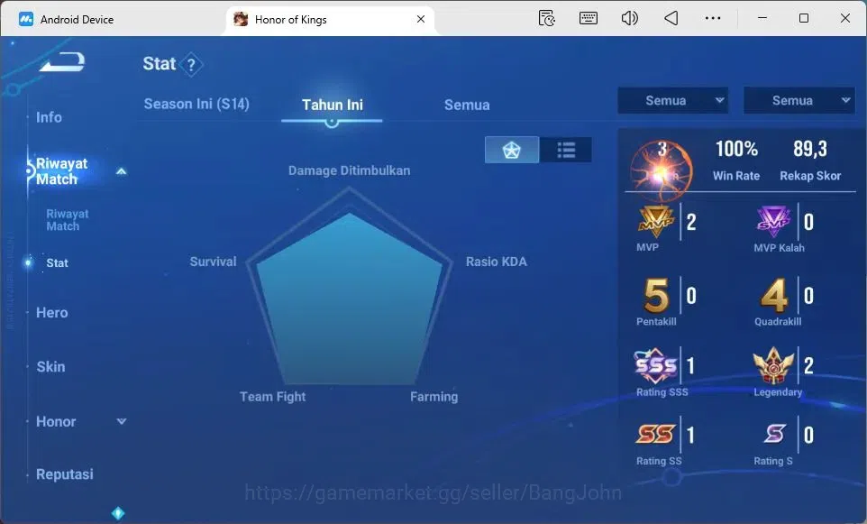 Honor of Kings Accounts Global Starter Hero112 Skin1474 |Lny2024 DaQiao|Sa image 3