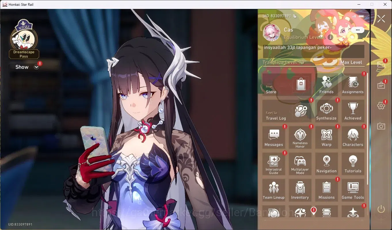 Honkai Star Rail Accounts Others ASIA|TL 70|19 Limit,DOT PremTim 1