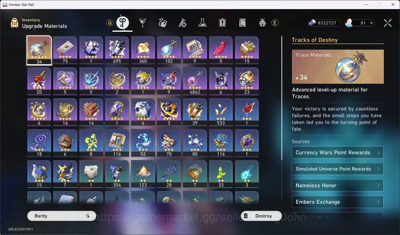 Honkai Star Rail Accounts Others ASIA|TL 70|19 Limit,DOT PremTim 13