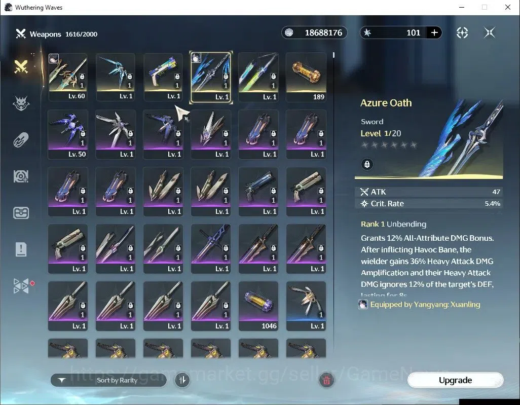 Wuthering Waves Accounts Others SEA |UL 49|2 Limited| Yangyang: Xuanling RC 4 + Signature, Rebecca |DB Lvl 30|MC Female|Log 5