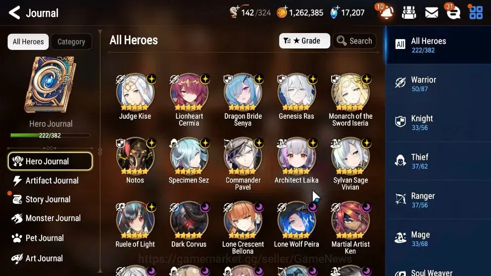 Epic Seven Accounts High-End GLOBAL UnVerif|22ML(Notos,ScholNurse Yulha,RnL,Salome,MonarchS Iseria,ZIO,Etc)+Ab 6