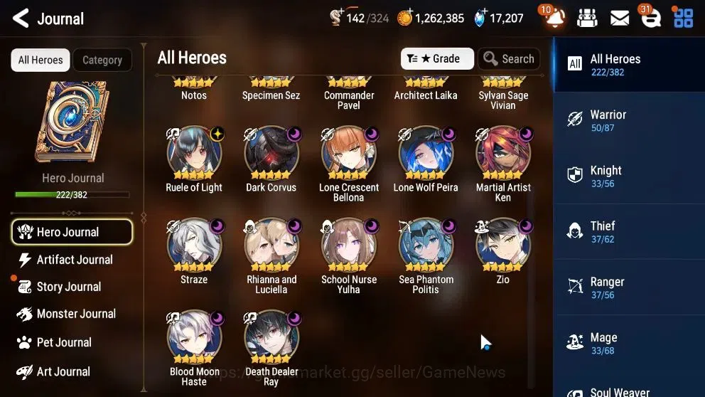 Epic Seven Accounts High-End GLOBAL UnVerif|22ML(Notos,ScholNurse Yulha,RnL,Salome,MonarchS Iseria,ZIO,Etc)+Ab 7