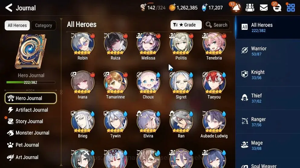 Epic Seven Accounts High-End GLOBAL UnVerif|22ML(Notos,ScholNurse Yulha,RnL,Salome,MonarchS Iseria,ZIO,Etc)+Ab 9