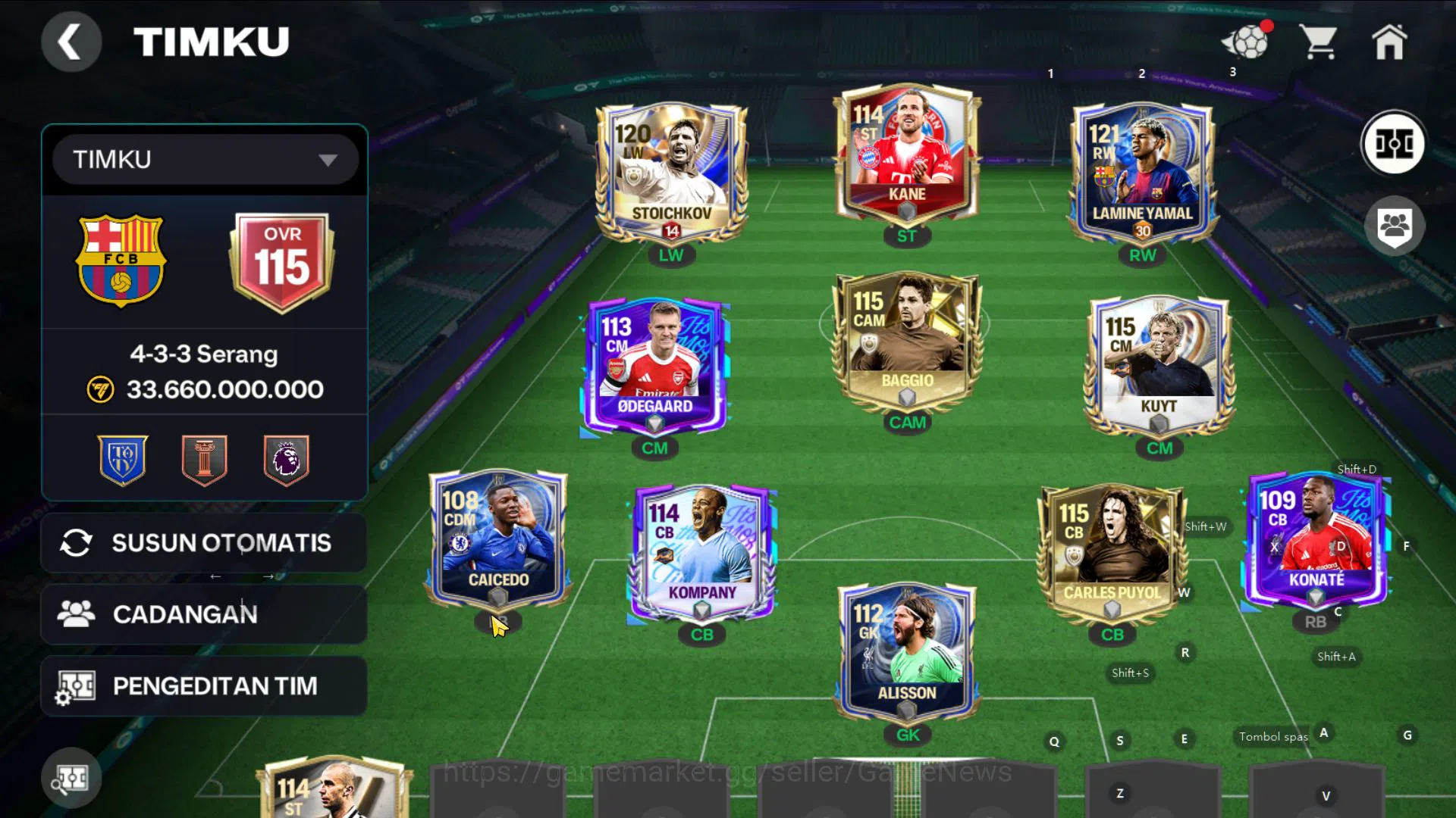 EA SPORTS FC Mobile Accounts OVR 115/33.6B Value|1EVO(LAmine Yamal)5 Icon(Stoichkov,baggio,kuyt,kompany)|Log 3