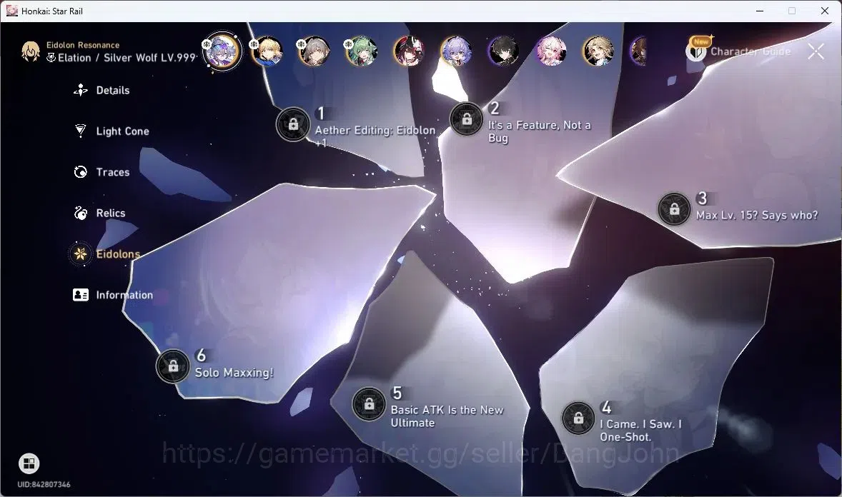 Honkai Star Rail Accounts Others ASIA | TL 31 | 4 LIMIT | SILVER WOLF | SABER | HUO HUO | SPARKLE | BALIU | YANQING |SPEC 17