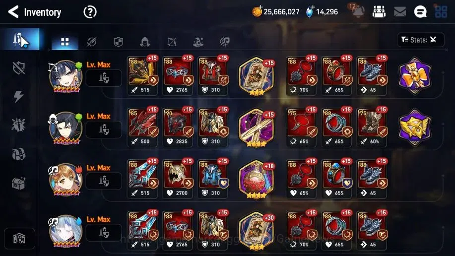 Epic Seven Accounts High-End GLOBAL UnVerif|16 ML(BoRunka,RnL,Zio,NM Luna)+Rinak,Setsuka,AB Fumyr,Etc|AUTO W Hunt|14k 13