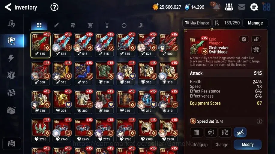 Epic Seven Accounts High-End GLOBAL UnVerif|16 ML(BoRunka,RnL,Zio,NM Luna)+Rinak,Setsuka,AB Fumyr,Etc|AUTO W Hunt|14k 14