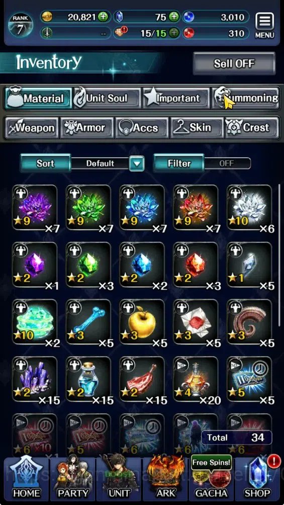Last Cloudia Accounts GLOBAL|Rank 7|Collab Brave Frontier (Fire God Varg image 10