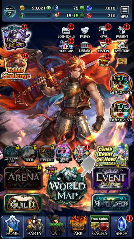 Last Cloudia Accounts GLOBAL|Rank 7|Collab Brave Frontier (Fire God Varg image 7