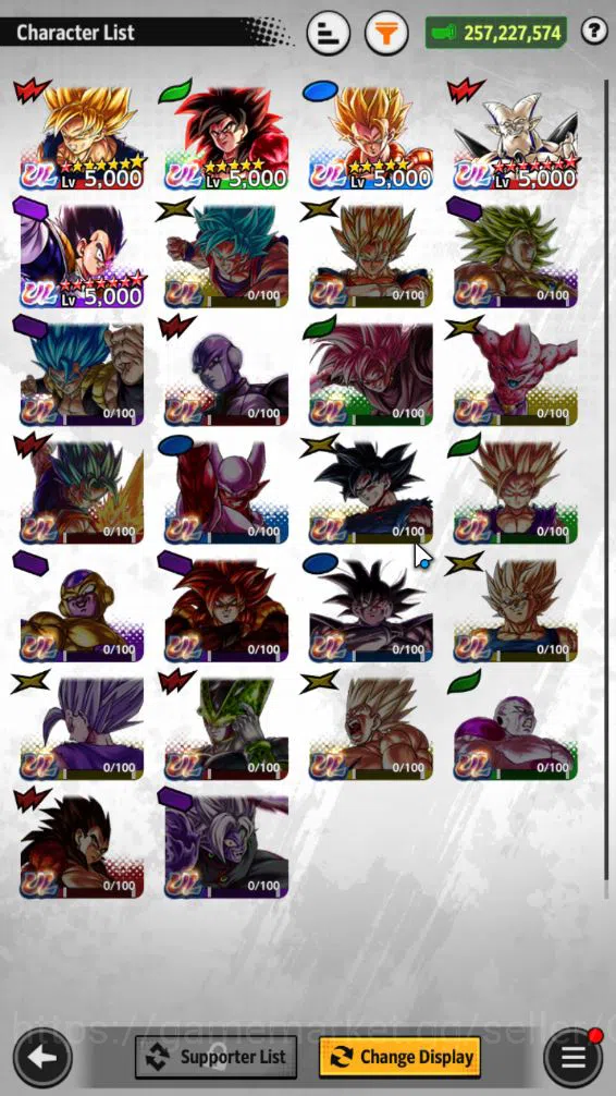 Dragon Ball Legends Accounts 257M Total Power|LV 157|5 UL+ 13 LL|Saiyan 4 Full  image 11