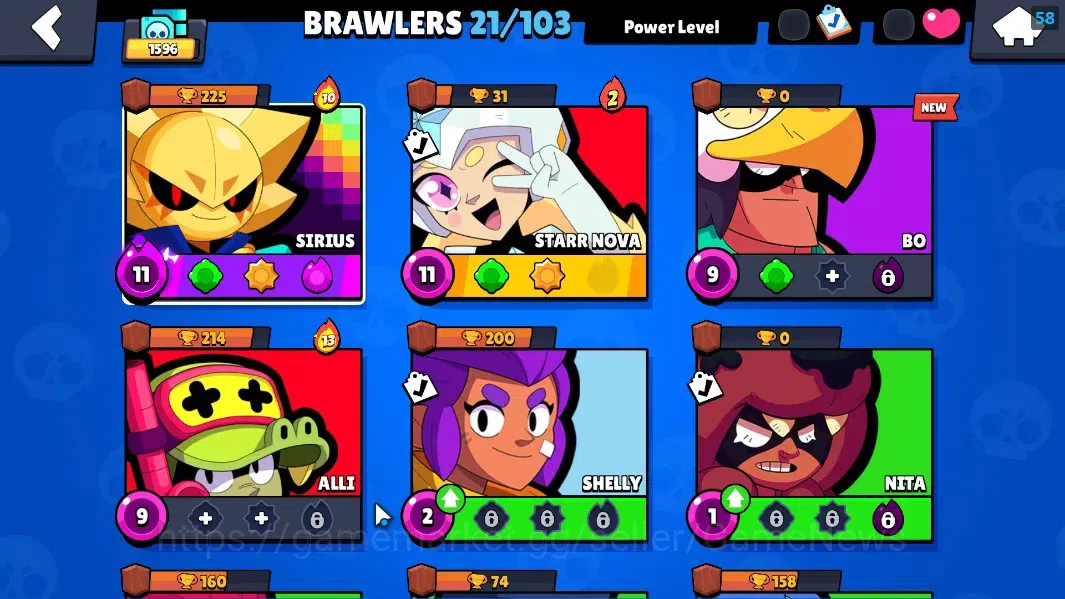 Brawl Stars Accounts 1596 Trophy|21 Brawlers 2 Max Sirius & Starr Nova| image 7
