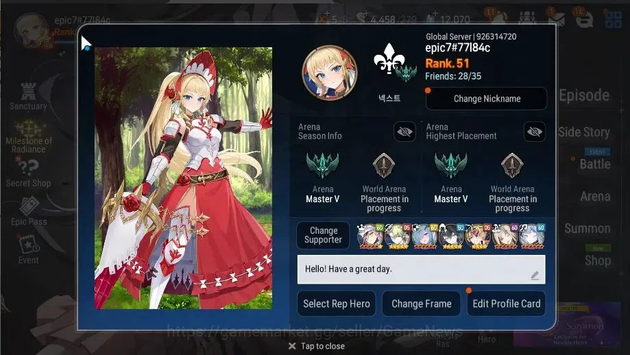 Epic Seven Accounts Global Unverif|New Era|8 ML(DD Ray,Harsetti,Straze image 2