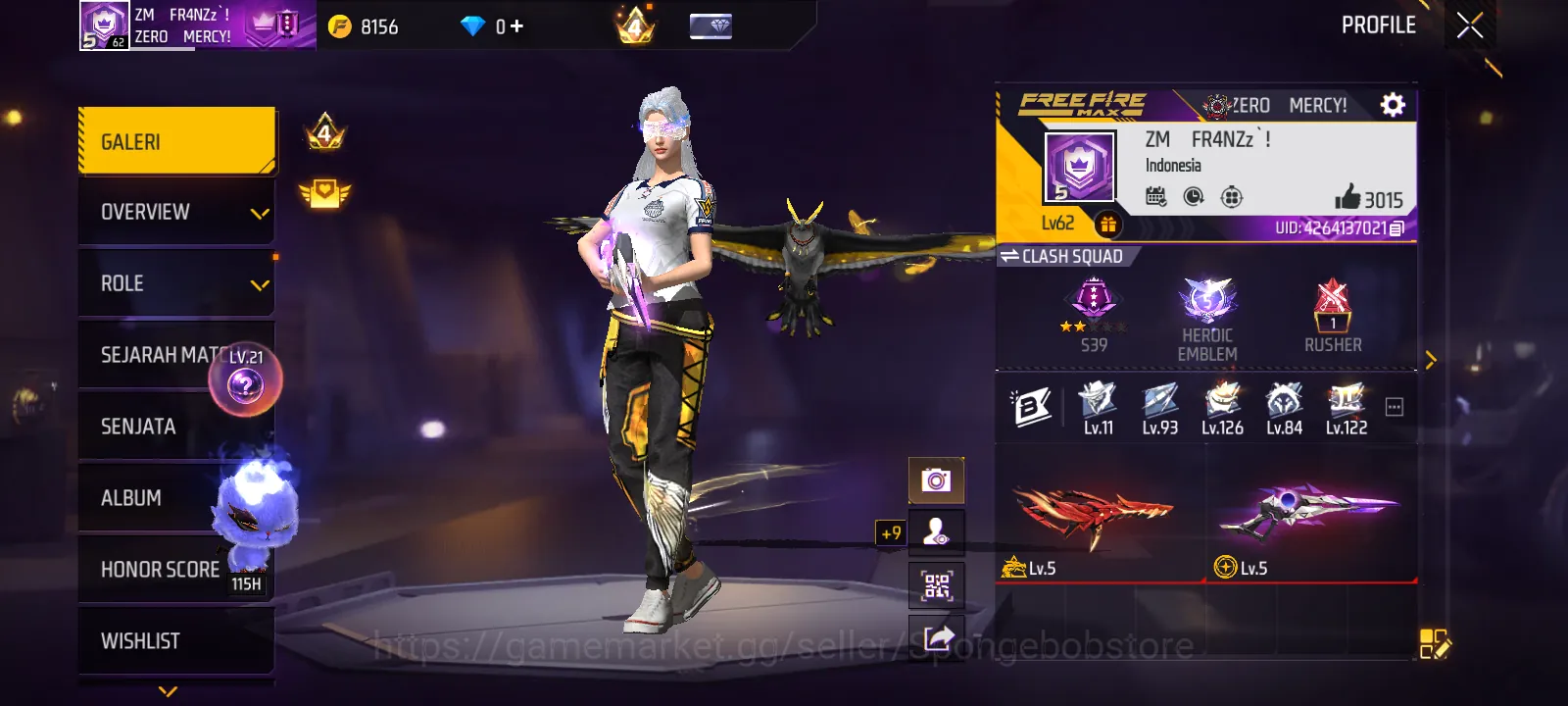 Free Fire Accounts EVO 2 M4A1 SG2|angel kuning|First|SG 2 Rasa 1