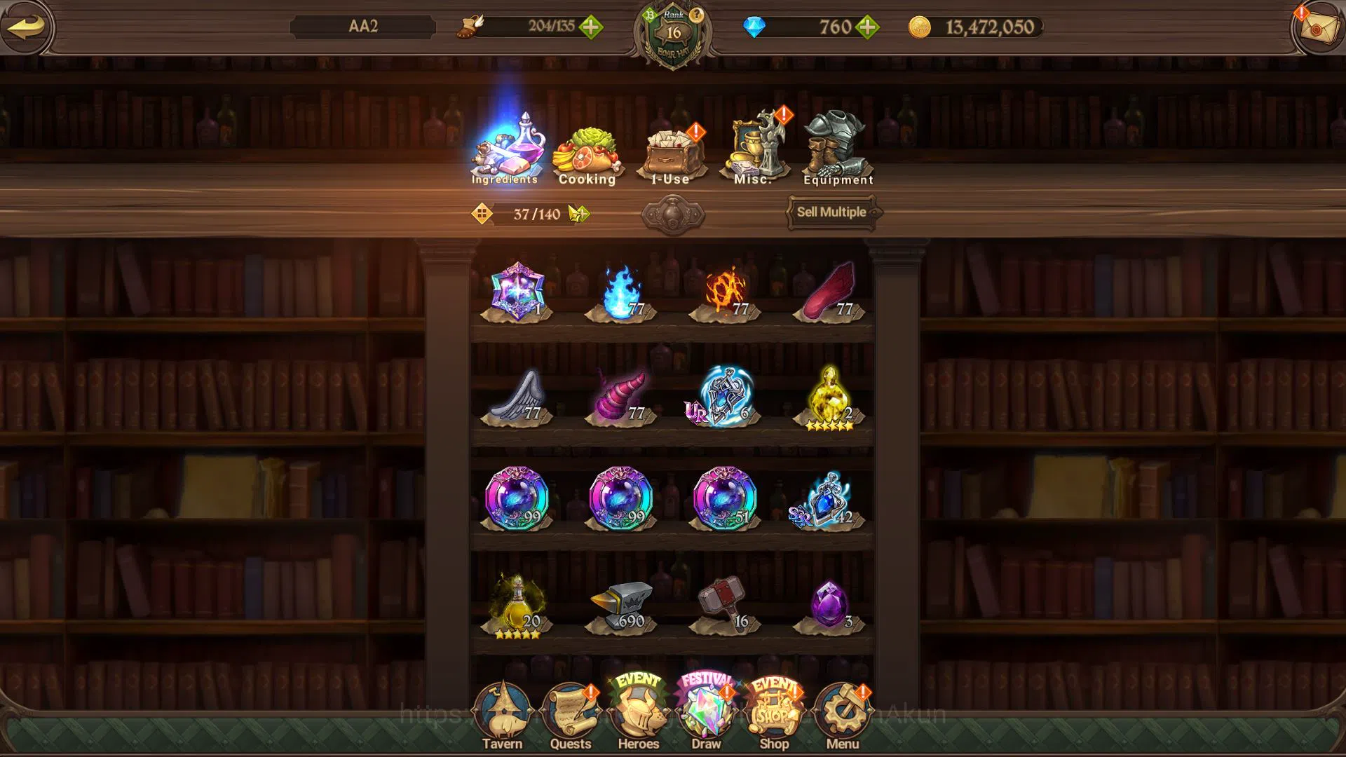 The Seven Deadly Sins: Grand Cross Accounts Asia|Starter|CH 1|836K CC|760 Gems|2 UR|Demon King image 8