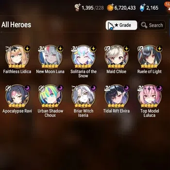 Epic Seven Accounts High-End Global Unverif|10ML (TR Elvira,NM Luna,Solitaria,TM Luluca,RoL Etc.)+Landy,Aube,Setsuka