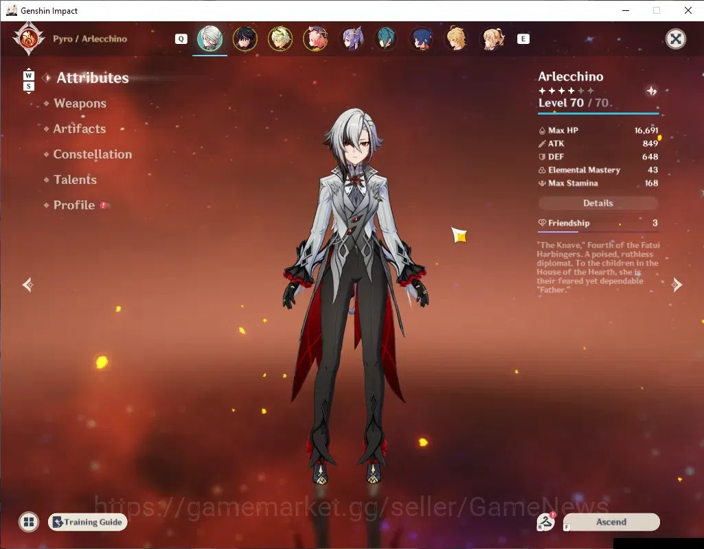 Genshin Impact Accounts ASIA|AR 35|3 Limited + 2(*5 Weapon)|Arlecchino,Wri image 3