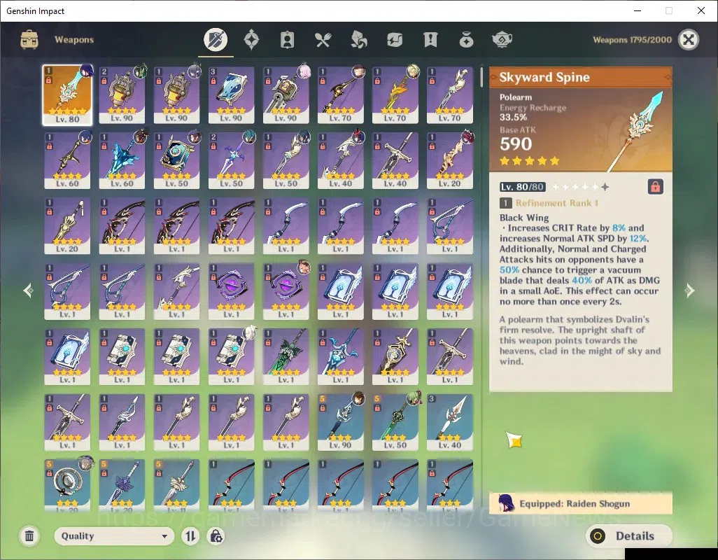 Genshin Impact Accounts ASIA|AR 55|718 Primogem|5 Limited + 1 (*5Weapon)|N image 10