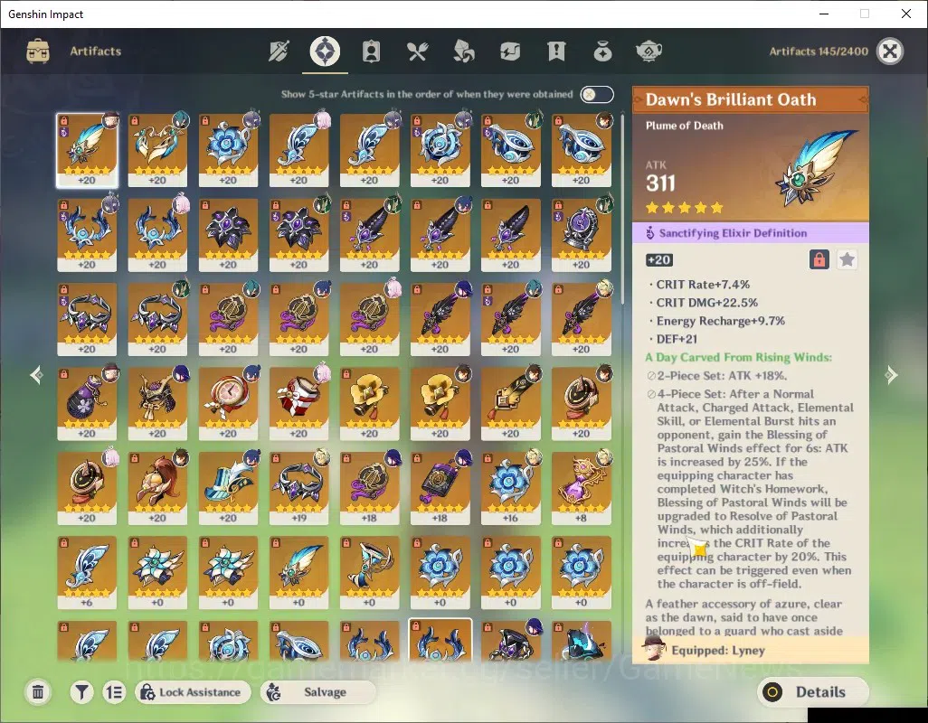 Genshin Impact Accounts ASIA|AR 55|718 Primogem|5 Limited + 1 (*5Weapon)|N image 11