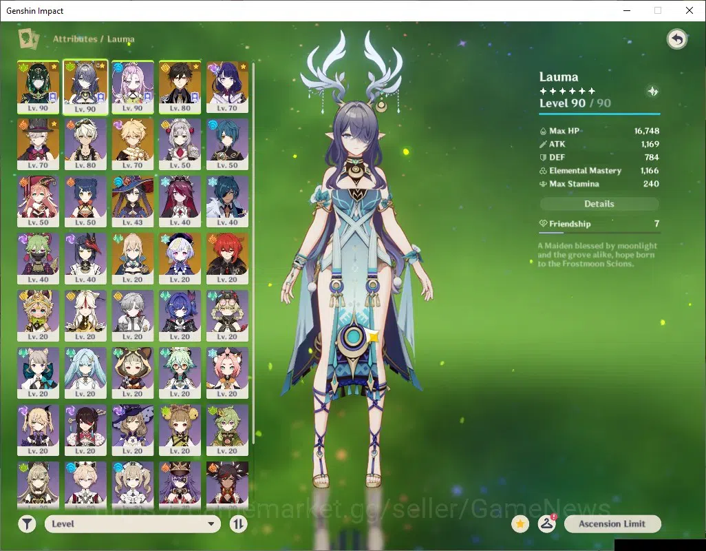 Genshin Impact Accounts ASIA|AR 55|718 Primogem|5 Limited + 1 (*5Weapon)|N image 4