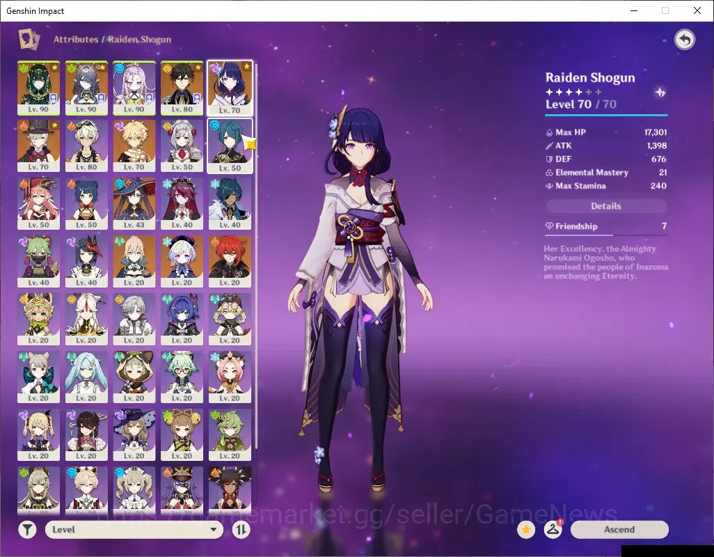 Genshin Impact Accounts ASIA|AR 55|718 Primogem|5 Limited + 1 (*5Weapon)|N image 6
