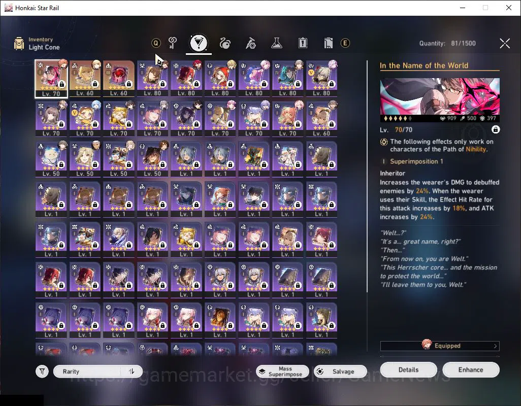 Honkai Star Rail Accounts Asia|TL 66|10 Limited|Saber+Sign,Castorice,Hyacine image 4