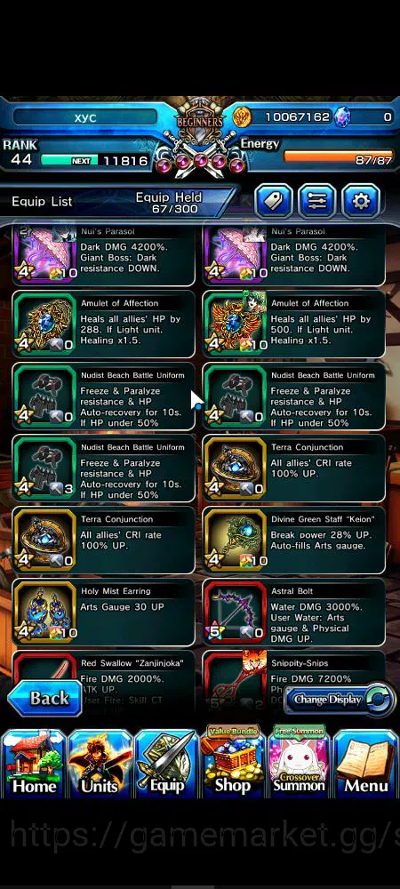 Grand Summoners Accounts Starter Global|Rank 44|9 Ascend|InumutaTW,Summer Miyu,Chloe,S 8