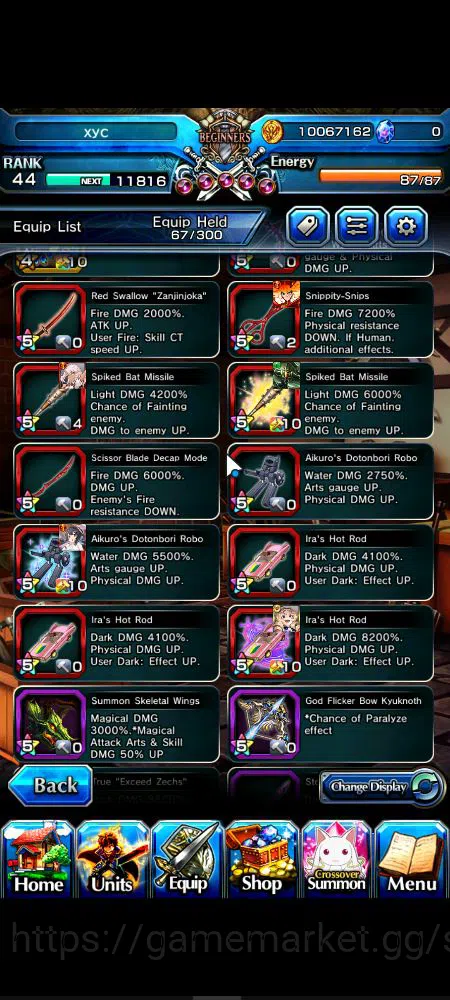 Grand Summoners Accounts Starter Global|Rank 44|9 Ascend|InumutaTW,Summer Miyu,Chloe,S 9