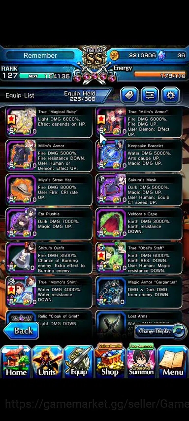 Grand Summoners Accounts Global|Rank 127|1 Sp Art+25 Ascend|[Emiya,Sayaka,M image 11