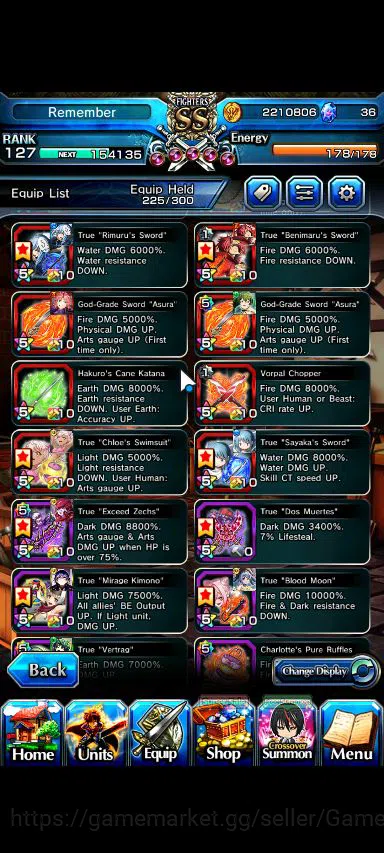 Grand Summoners Accounts Global|Rank 127|1 Sp Art+25 Ascend|[Emiya,Sayaka,M image 13