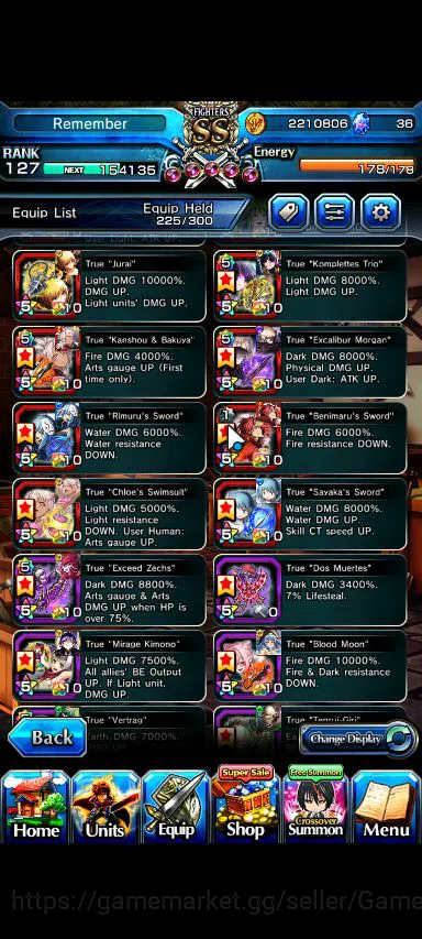 Grand Summoners Accounts Global|Rank 127|1 Sp Art+25 Ascend|[Emiya,Sayaka,M image 19
